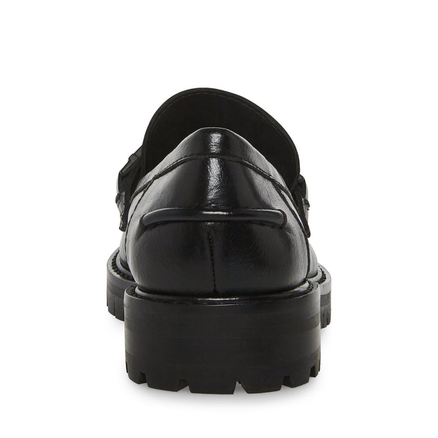 Black Steve Madden Malory Leather Women's Loafers | PH 9874FP16